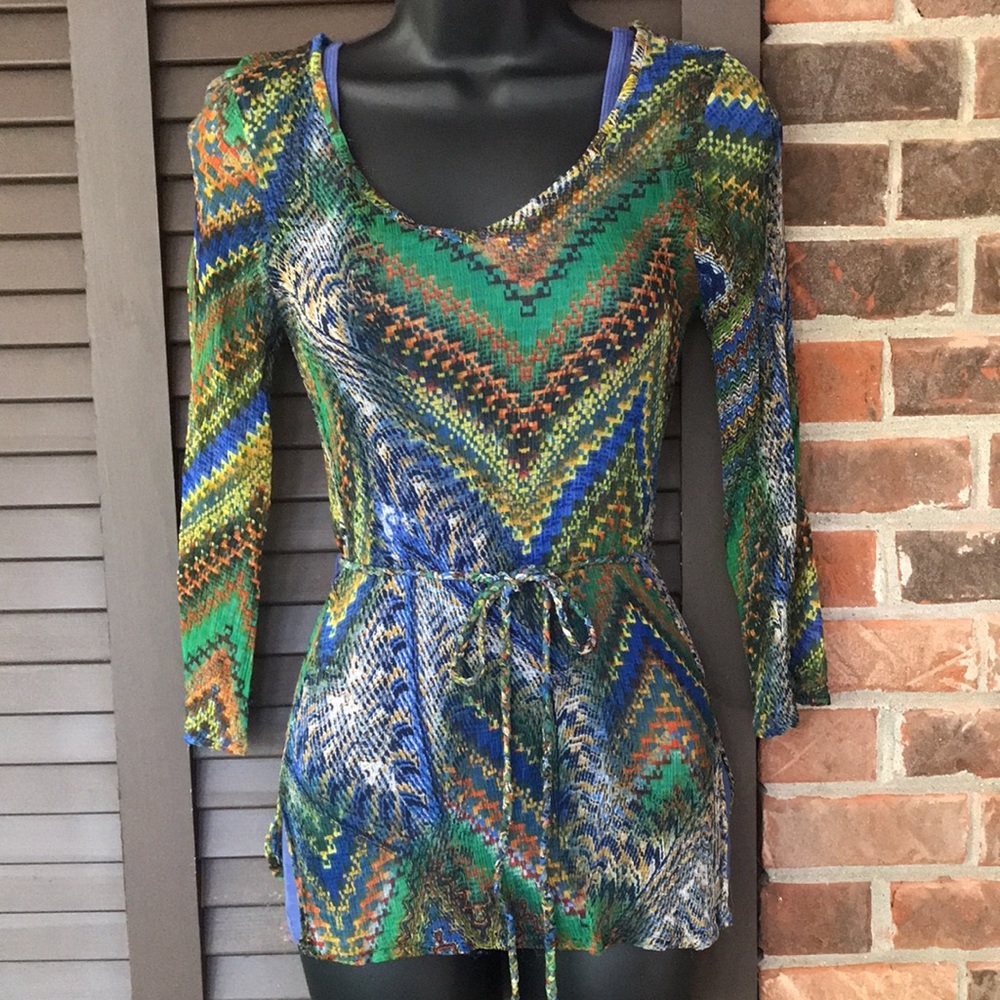 Lucky sheer colorful blouse